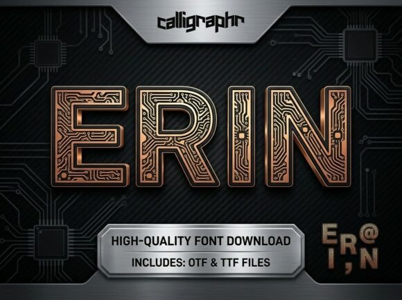 Erin: The Cyberpunk-Luxe Typeface for Future-Focused Brands