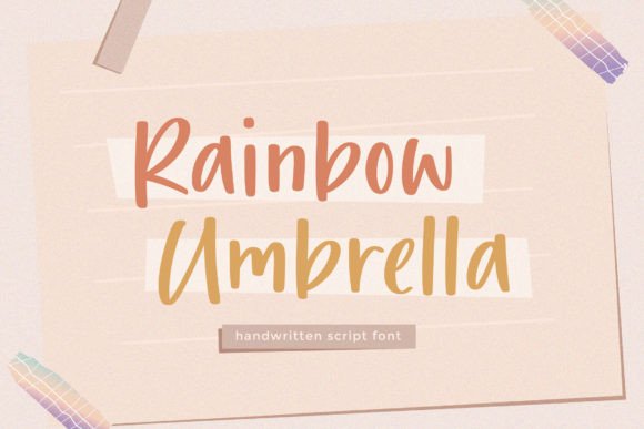 Rainbow Umbrella: A Fresh Take on Handwritten Elegance
